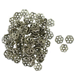 Maxbell Wholesale 100Pcs Tibetan Silver Filigree Lotus Bead Cap Spacers Jewelry DIY Findings