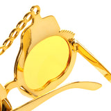 Maxbell Handcuffs Shape Party Glasses Fancy Dress Costume Glasses Sunglasses Gold