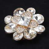 Maxbell Women Party Fashion Gold Alloy Crystal Petals Clothing Accessory Flower Brooch