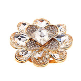 Maxbell Women Party Fashion Gold Alloy Crystal Petals Clothing Accessory Flower Brooch