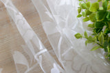 Maxbell Flocking Peony Sheer Curtain Panel Window Tulle Divider White 100*200cm