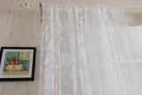 Maxbell Flocking Peony Sheer Curtain Panel Window Tulle Divider White 100*200cm