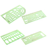 Maxbell Green Plastic Drafting Drawing Tool Ruler Geometric Oval Template for Students 1