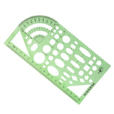 Maxbell Green Plastic Drafting Drawing Tool Ruler Geometric Oval Template for Students 1