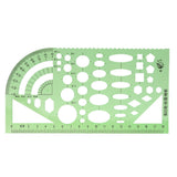 Maxbell Green Plastic Drafting Drawing Tool Ruler Geometric Oval Template for Students 1