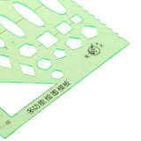Maxbell Green Plastic Drafting Drawing Tool Ruler Geometric Oval Template for Students 1