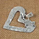 Maxbell 4pcs Antique Silver Heart Dangle Pendants Charms Jewelry Bracelet Making