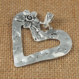 Maxbell 4pcs Antique Silver Heart Dangle Pendants Charms Jewelry Bracelet Making