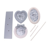 Maxbell Set of 3pcs Wooden Photo Picture Frame Free Standing Oval Love Heart Shape