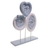 Maxbell Set of 3pcs Wooden Photo Picture Frame Free Standing Oval Love Heart Shape