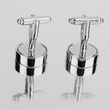 Maxbell Mens Wedding Jewelry Cuff Links Wedding Silver Round Photo Button Cufflinks