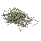 Maxbell Wholesale 100pcs Metallic Bar Connector Silver Bail Jewelry Craft Findings