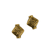 Maxbell Wholesale 100pcs Antique Gold Gold Flat Square Flower Spacer Bead Jewelry Making