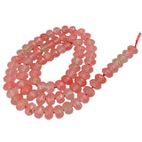 Maxbell Wholesale Watermelon Red Cherry Quartz Faceted Rondelle Gemstone Loose Beads 15 Inch