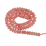Maxbell Wholesale Watermelon Red Cherry Quartz Faceted Rondelle Gemstone Loose Beads 15 Inch
