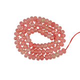 Maxbell Wholesale Watermelon Red Cherry Quartz Faceted Rondelle Gemstone Loose Beads 15 Inch