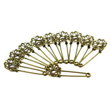 Maxbell Hot Wholesale 10pcs Filigree Flower Brooches Blank Pins DIY Jewelry Findings