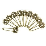 Maxbell Hot Wholesale 10pcs Filigree Flower Brooches Blank Pins DIY Jewelry Findings