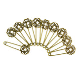 Maxbell Hot Wholesale 10pcs Filigree Flower Brooches Blank Pins DIY Jewelry Findings