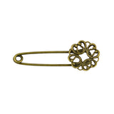 Maxbell Hot Wholesale 10pcs Filigree Flower Brooches Blank Pins DIY Jewelry Findings