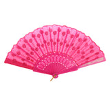 Maxbell Handmade Spanish Wedding Party Gift Flower Pattern Folding Lace Hand Fan Rose