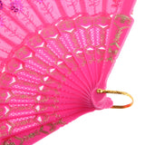 Maxbell Handmade Spanish Wedding Party Gift Flower Pattern Folding Lace Hand Fan Rose