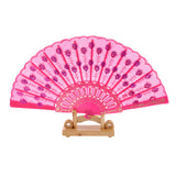 Maxbell Handmade Spanish Wedding Party Gift Flower Pattern Folding Lace Hand Fan Rose