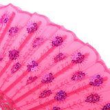 Maxbell Handmade Spanish Wedding Party Gift Flower Pattern Folding Lace Hand Fan Rose