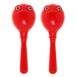 Maxbell 1 Pair Plastic Maracas Children Hand Percussion Set Children Musical Instrument Toys Red