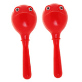 Maxbell 1 Pair Plastic Maracas Children Hand Percussion Set Children Musical Instrument Toys Red