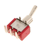 Maxbell 120VAC 5A, 250VAC 2A On/On 3 PIN SPDT Mini Toggle Switch Red 5pcs