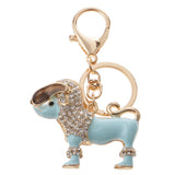 Maxbell Purse Handbag Car Chain Gift Poodle Dog Keychain Keyring Charm Crystal Pendant Blue