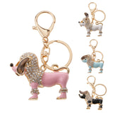 Maxbell Purse Handbag Car Chain Gift Poodle Dog Keychain Keyring Charm Crystal Pendant Blue