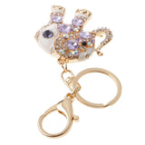 Maxbell Elephant Keychain Crystal Keyring Key Ring Chain Keyfob Bag Charm Pendant Purple