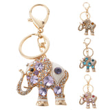 Maxbell Elephant Keychain Crystal Keyring Key Ring Chain Keyfob Bag Charm Pendant Purple