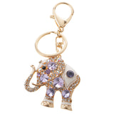 Maxbell Elephant Keychain Crystal Keyring Key Ring Chain Keyfob Bag Charm Pendant Purple