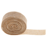 Maxbell Natural Jute Burlap Fabric Rustic Hessian Ribbon Tape Wedding Bride Shower Party Table Chair Back Decoration DIY