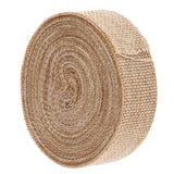 Maxbell Natural Jute Burlap Fabric Rustic Hessian Ribbon Tape Wedding Bride Shower Party Table Chair Back Decoration DIY
