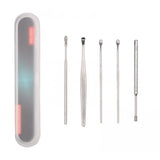 Maxbell 5 Pieces Ear Curette Earwax Removal Ear Wax Cleaner Swab Spiral Ear Pick Set