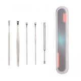 Maxbell 5 Pieces Ear Curette Earwax Removal Ear Wax Cleaner Swab Spiral Ear Pick Set