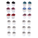 Maxbell 24pcs Multicolor Sparkling Fashion Crystal Round Magnetic Clip On 4mm Stud Earring Set for Men/Women