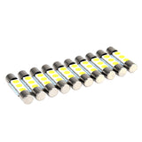 Maxbell 10Pcs White 28-31MM 5050 3SMD LED Fuse Vanity Mirror Light Car Interior Bulb