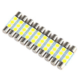 Maxbell 10Pcs White 28-31MM 5050 3SMD LED Fuse Vanity Mirror Light Car Interior Bulb