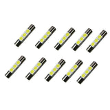 Maxbell 10Pcs White 28-31MM 5050 3SMD LED Fuse Vanity Mirror Light Car Interior Bulb