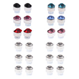 Maxbell Stainless Steel Magnetic Clip On 5mm Stud Earrings Unisex Colored Crystal 12 Pair Set