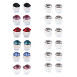 Maxbell Stainless Steel Magnetic Clip On 5mm Stud Earrings Unisex Colored Crystal 12 Pair Set
