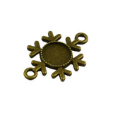 Maxbell 20pcs Blank Snowflake  Bezel Tray Cabochon Necklace Pendant DIY Making Craft