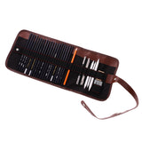 Maxbell Set of 30 Charcoal Sketch Pencils Extender Eraser Paper Pen Art Artists Drawing Bag