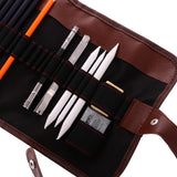 Maxbell Set of 30 Charcoal Sketch Pencils Extender Eraser Paper Pen Art Artists Drawing Bag