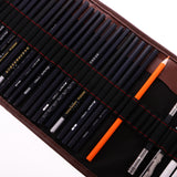 Maxbell Set of 30 Charcoal Sketch Pencils Extender Eraser Paper Pen Art Artists Drawing Bag